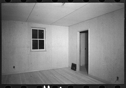Untitled photo, possibly related to: Bedroom in the model house at Greendale, Wisconsin