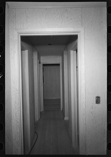 Untitled photo, possibly related to: Bedroom in the model house at Greendale, Wisconsin
