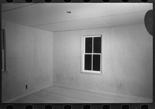 Untitled photo, possibly related to: Bedroom in the model house at Greendale, Wisconsin