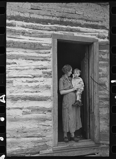 Mrs. Donald Heath and baby, near Black River Falls, Wisconsin