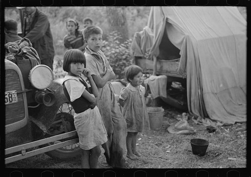 Indian children in camp near Little Fork, Minnesota