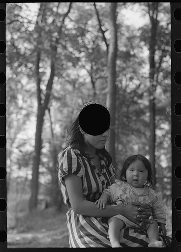 Untitled photo, possibly related to: Young Indian mother and baby, blueberry camp, near Little Fork, Minnesota