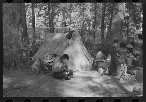Untitled photo, possibly related to: Indian family, blueberry pickers, near Little Fork, Minnesota