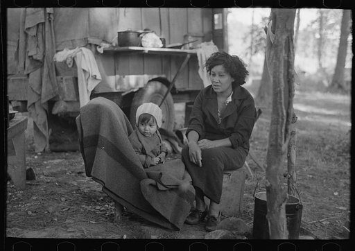 Indian mother and baby, near Little Fork, Minnesota