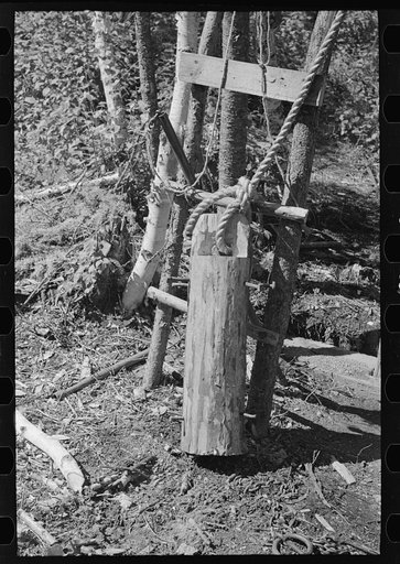 Hammer used for driving casing, near Winton, Minnesota