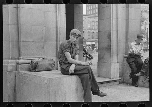 Transient in the Gateway District, Minneapolis, Minnesota. Harvest worker.