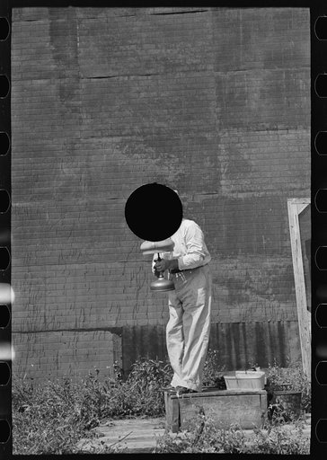 Untitled photo, possibly related to: The auctioneer at S.W. Sparlin sale, Orth, Minnesota