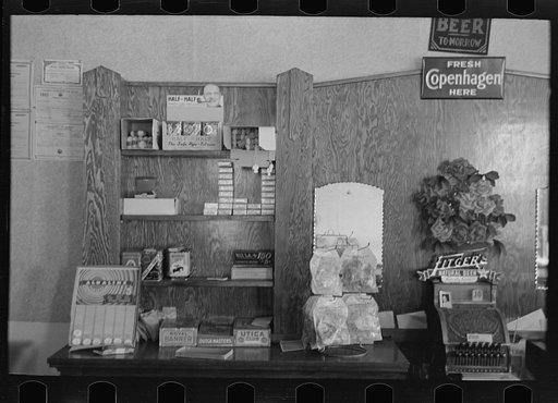 Untitled photo, possibly related to: Mother and daughter in saloon-restaurant, Gemmel, Minnesota. The mother is the proprietor