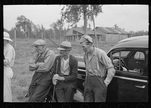 Group of farmers at S.W. Sparlin auction sale, Orth, Minnesota