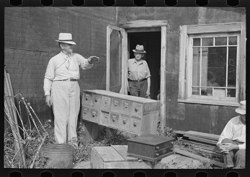 Auctioneer at S.W. Sparlin's sale, Orth, Minnesota