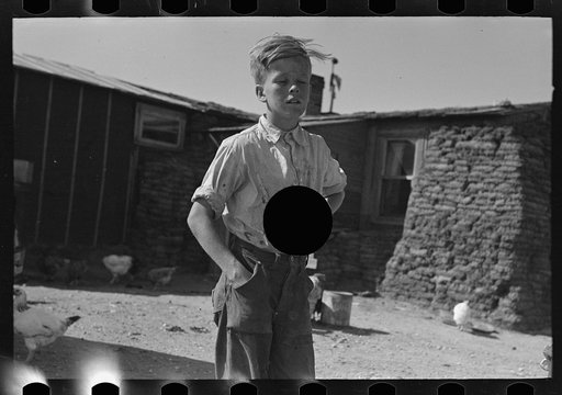Untitled photo, possibly related to: Children of Olaf Fugelberg waiting for dinner. Williams County, North Dakota