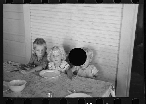 Untitled photo, possibly related to: Children of Olaf Fugelberg waiting for dinner. Williams County, North Dakota