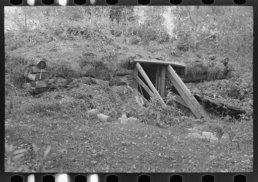 Old root cellar on farm near Northome, Minnesota