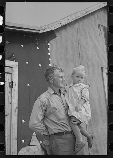 Untitled photo, possibly related to: Cut-over farmer and daughter, near Northome, Minnesota