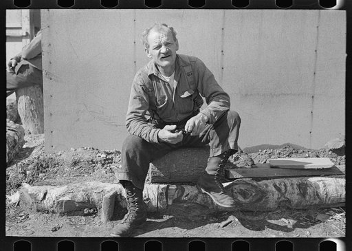 Lumberjack at camp near Effie, Minnesota
