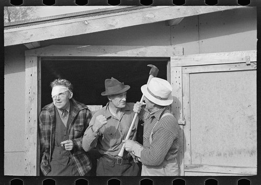 Lumberjacks at camp near Effie, Minnesota