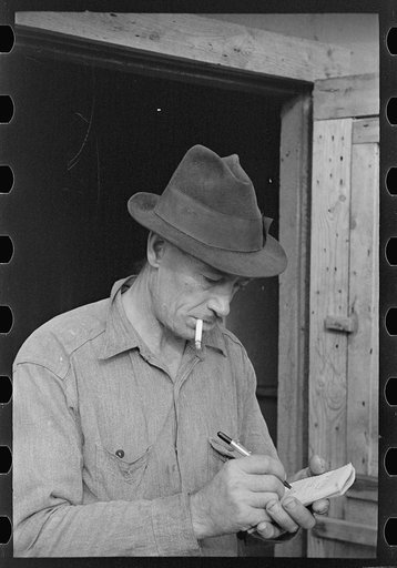 Lumberjack at camp near Effie, Minnesota