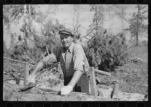 Lumberjack at camp near Effie, Minnesota
