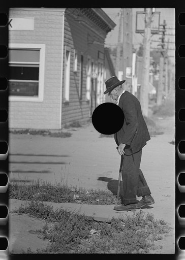 Untitled photo, possibly related to: Old resident of Little Fork, Minnesota