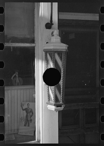 Untitled photo, possibly related to: Barber pole, Plentywood, Montana