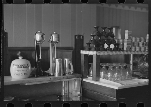 Malted milk mixers in restaurant, Plentywood, Montana