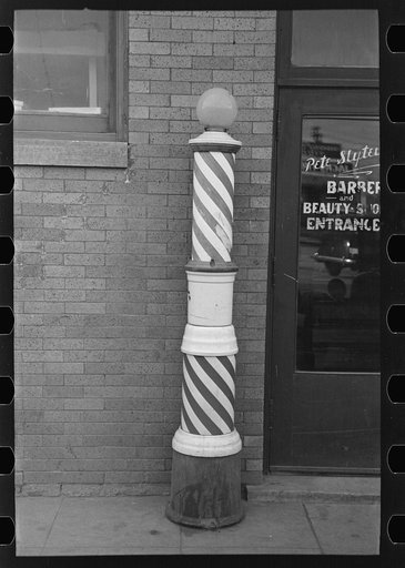 Barber pole. Williston, North Dakota