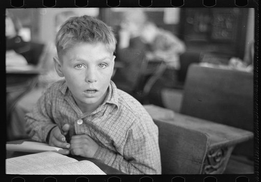 Pupil in rural school. Williams County, North Dakota