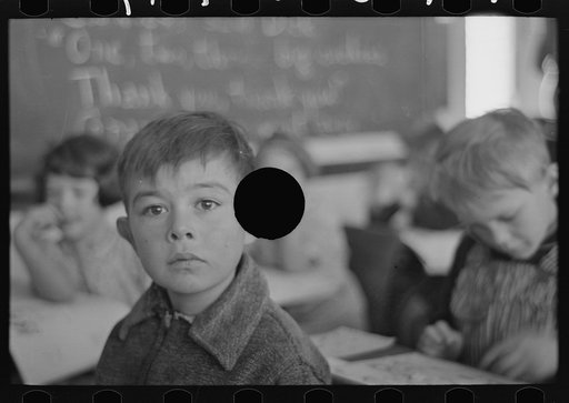 Untitled photo, possibly related to: Pupil in rural school. Williams County, North Dakota
