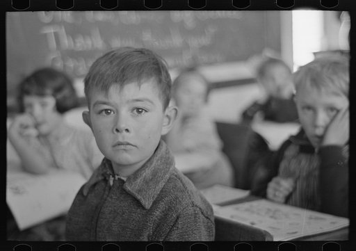 Pupil in rural school. Williams County, North Dakota