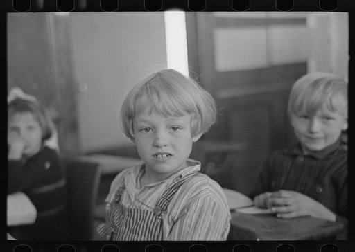 Pupil in school. Williams County, North Dakota