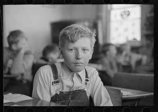 Pupil in rural school. Williams County, North Dakota