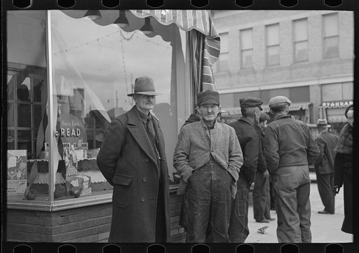 Untitled photo, possibly related to: Farmers in town Saturday afternoon, Williston, North Dakota