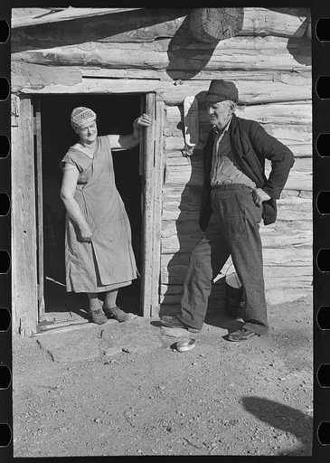 Untitled photo, possibly related to: Mr. and Mrs. O'Brien, farmers on relief. Southern Williams County, North Dakota