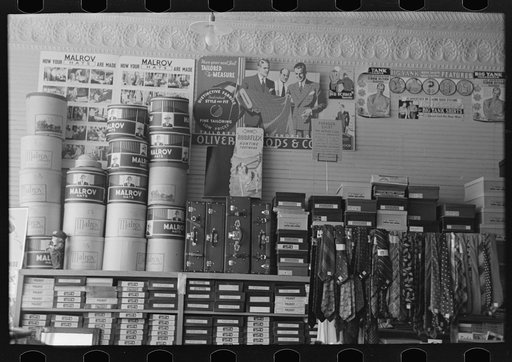Stock of goods in store, Ray, North Dakota