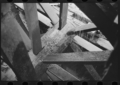 Part of waterwheel. Gristmill on road to Skyline Drive, Virginia