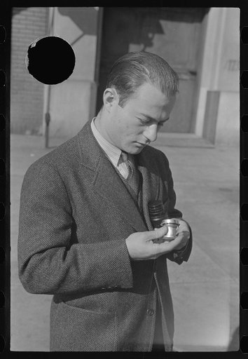 Photographer Arthur Rothstein on L Street in Washington, D.C.