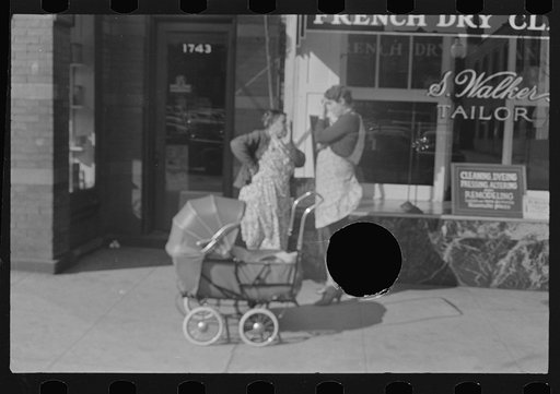 Untitled photo, possibly related to: Women with baby carriage, L Street, Washington, D.C.