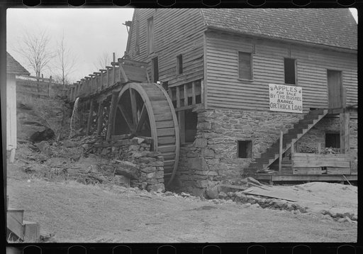 Detail of gristmill on way to Skyline Drive, Virginia