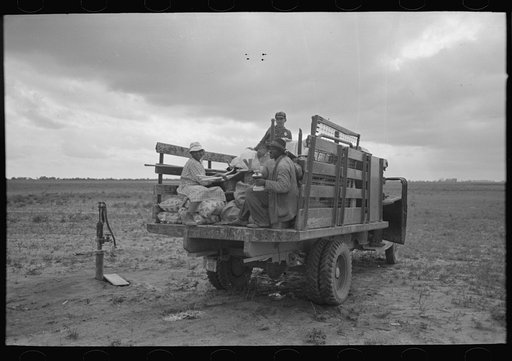 Southeast Missouri Farms. FSA (Farm Security Administration) client, former sharecropper moving with all possessions on truck from old home to new house