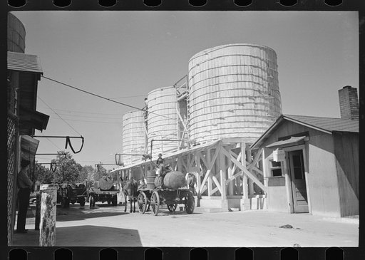 Untitled photo, possibly related to: Farmers leaving liquid feed loading station, Owensboro, Kentucky