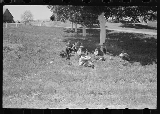 Untitled photo, possibly related to: Members of the La Forge Farms Cooperative Society in front of cooperative store