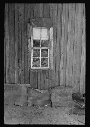 Untitled photo, possibly related to: Front porch of sharecropper cabin, Southeast Missouri Farms