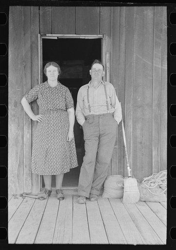 Untitled photo, possibly related to: Front porch of sharecropper cabin, Southeast Missouri Farms