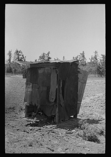 Untitled photo, possibly related to: Front porch of sharecropper cabin, Southeast Missouri Farms