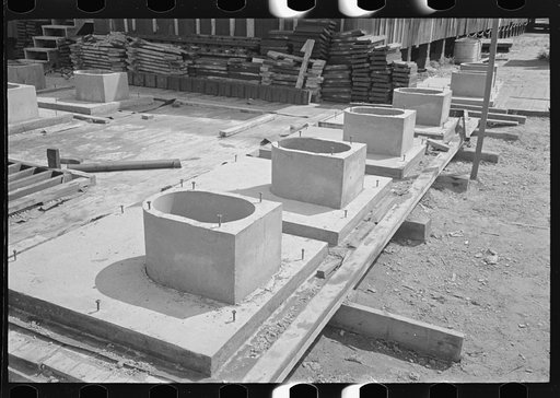 Precast base for sanitary privy. Southeast Missouri Farms Project
