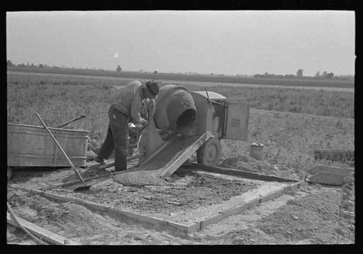 Untitled photo, possibly related to: Food storage, pouring foundations. Southeast Missouri Farms Project