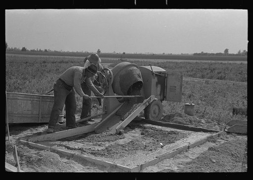 Food storage, pouring foundations. Southeast Missouri Farms Project