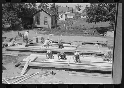 House plant. General view of siding tables for wall panels. Southeast Missouri Farms Project