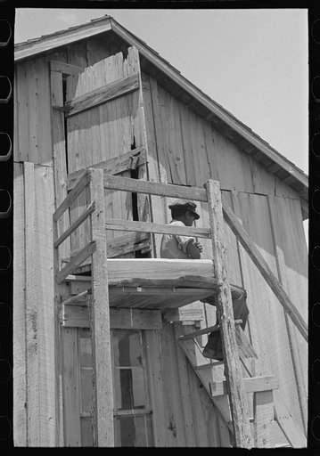 Detail of side of house of sharecropper cabin, New Madrid County, Missouri
