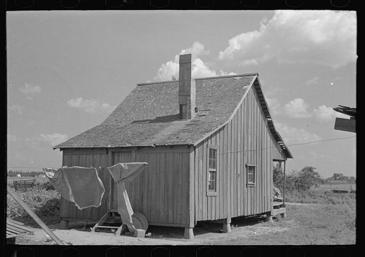 Rear view of sharecropper's home, New Madrid County, Missouri